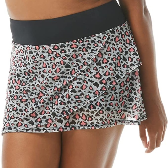 Coco Reef Mesh Swim Skort Animal Print w bikini Boy shorts in medium - Picture 1 of 5